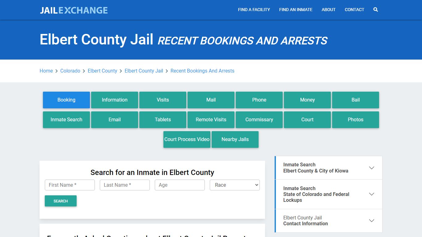 Elbert County Jail CO Recent Arrests and Bookings - Jail Exchange